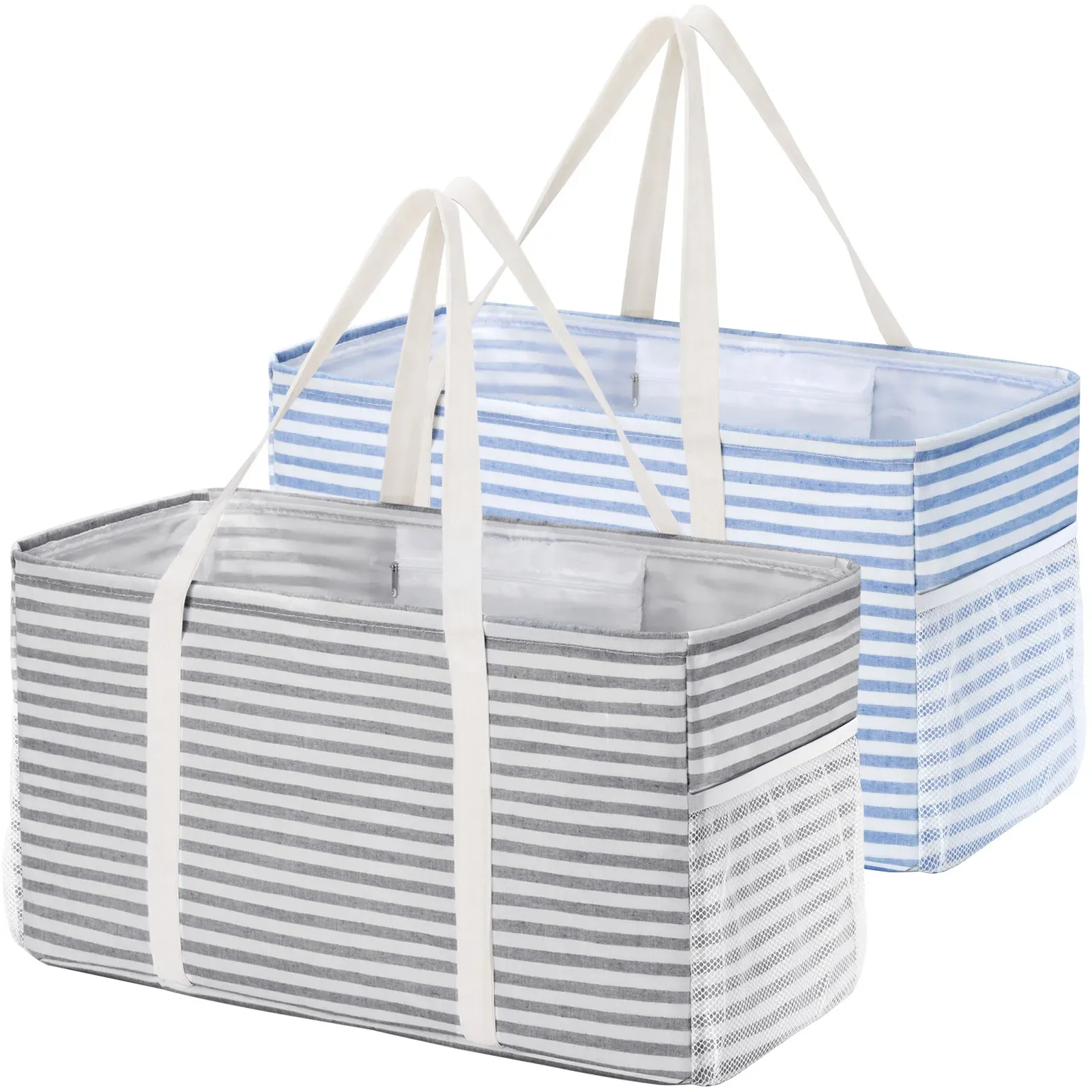 Extra Large Foldable Utility Tote with Wire Frame